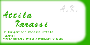 attila karassi business card